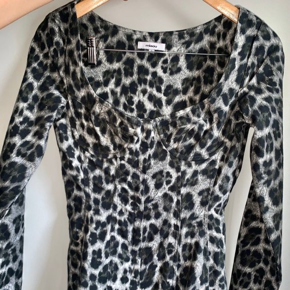 Miaou Leopard  denim dress - Picture 4 of 4